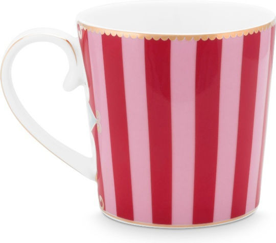 PiP Studio Love Birds Medallion Stripes Κούπα από Πορσελάνη Red-Pink 250ml PiP Studio Love Birds Medallion Stripes Κούπα από Πορσελάνη Red-Pink 250ml