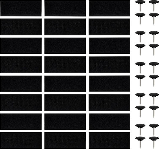 vidaXL Mosquito Net Door with Velcro with Magnetic Clasp Polyester Black 100x220cm