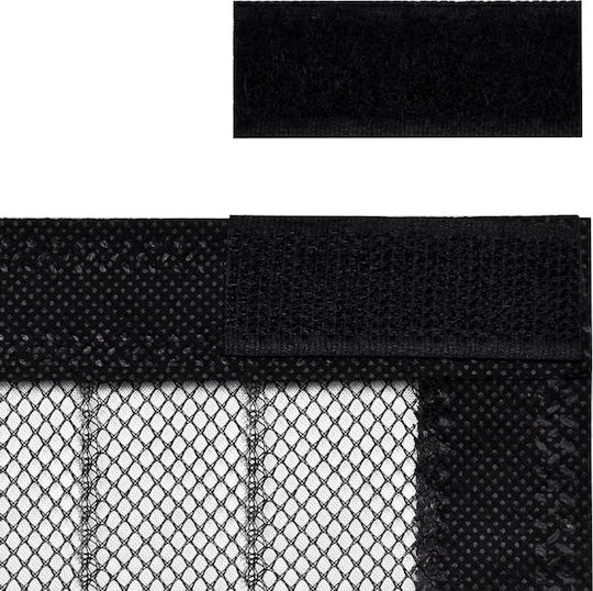 vidaXL Mosquito Net Door with Velcro with Magnetic Clasp Polyester Black 100x220cm
