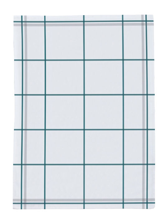 Viopros Kitchen Towels from 100% Cotton White - Green 50x70cm 2 Pieces