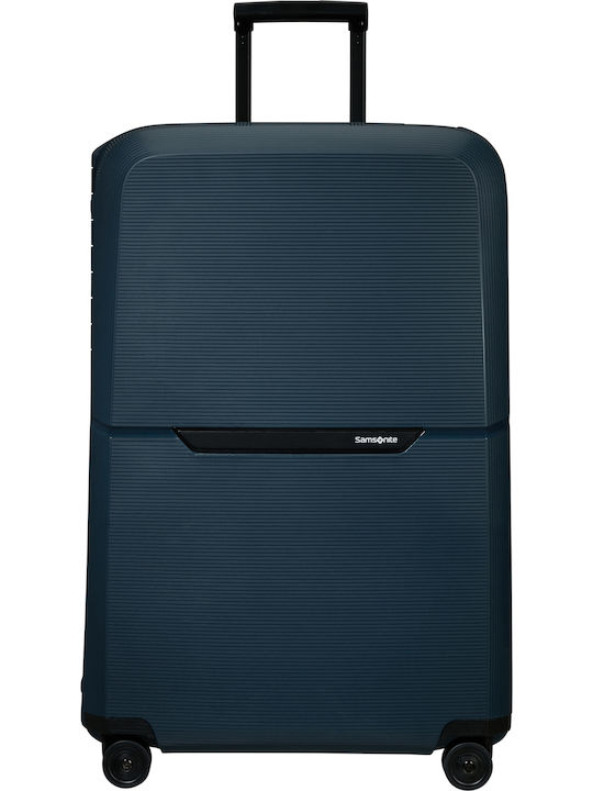 Samsonite Magnum Μεγάλη Βαλίτσα Ταξιδίου Σκληρή Navy Μπλε με 4 Ρόδες Ύψους 81εκ.