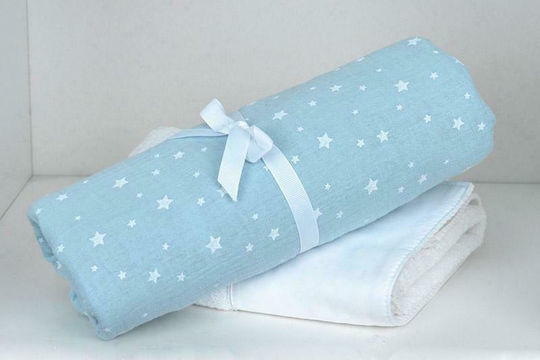 Baby Oliver Baby Crib Bedding Set Light Blue 2 Pieces