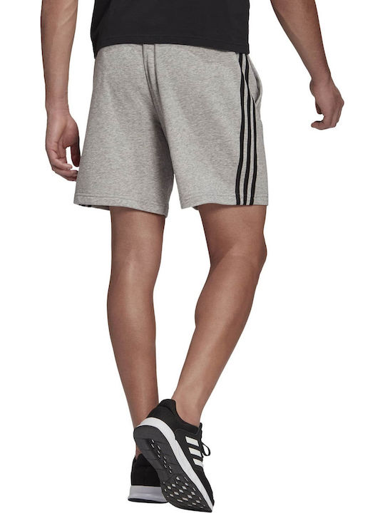 Essentials French Terry 3-Stripes Αθλητική Ανδρική Βερμούδα Γκρι