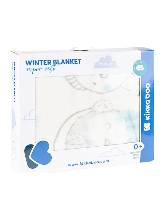 Kikka Boo Blanket Cot Love Pingus Velvet Blue 110x140cm