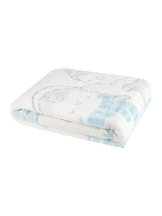 Kikka Boo Blanket Cot Love Pingus Velvet Blue 110x140cm