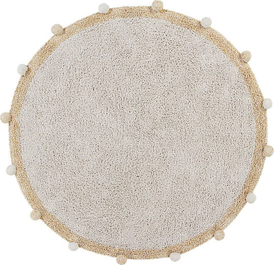 Lorena Canals Bubbly Handmade Kids Rug Cotton Honey Round with Diameter 120cm
