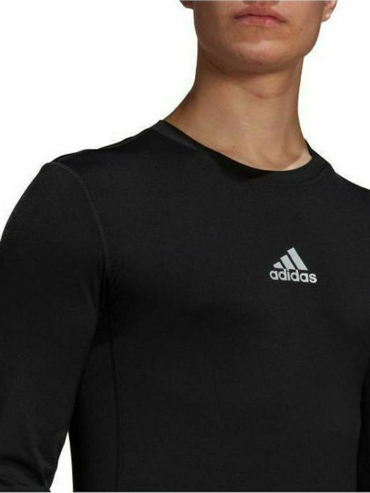 Adidas TechFit Ανδρική Ισοθερμική Μακρυμάνικη Μπλούζα Compression Μαύρη