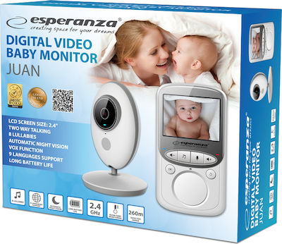 Esperanza Baby Monitor with Camera & Screen 2.4" with Two-Way Audio & Lullabies