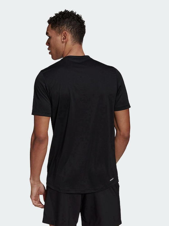 Adidas Aeroready Designed To Move Sport Αθλητικό Ανδρικό T-shirt Μαύρο Μονόχρωμο