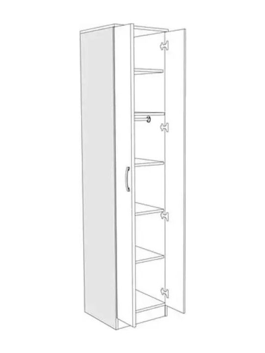 Δίφυλλη Ντουλάπα Ρούχων Fortuna F1 50x52x222cm