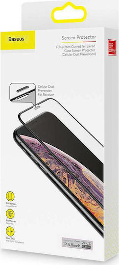Baseus Full Screen Glass Vollflächig gehärtetes Glas 2Stück (iPhone 11 Pro)