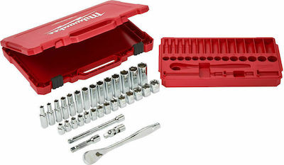 Milwaukee Set de chei tubulare și clichet 3\8" 32buc