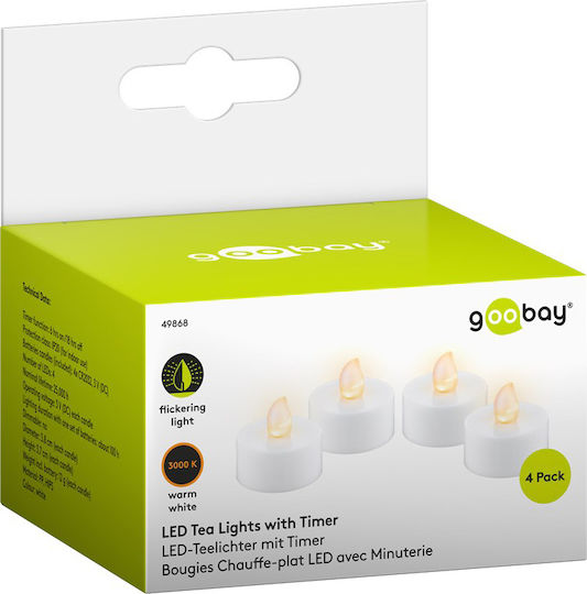 Goobay Dekorative Lampe Teelicht Weiß 4Stück