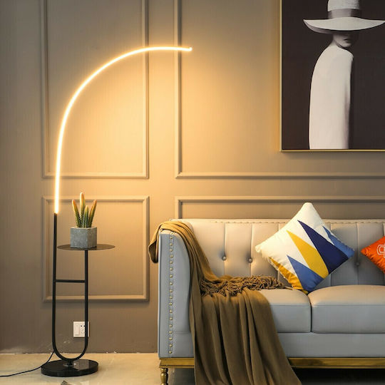 Atman LED Floor Lamp H165xW70cm. with Adjustable White Light 1170lm Black