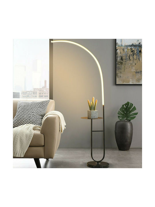 Atman LED Floor Lamp H165xW70cm. with Adjustable White Light Black