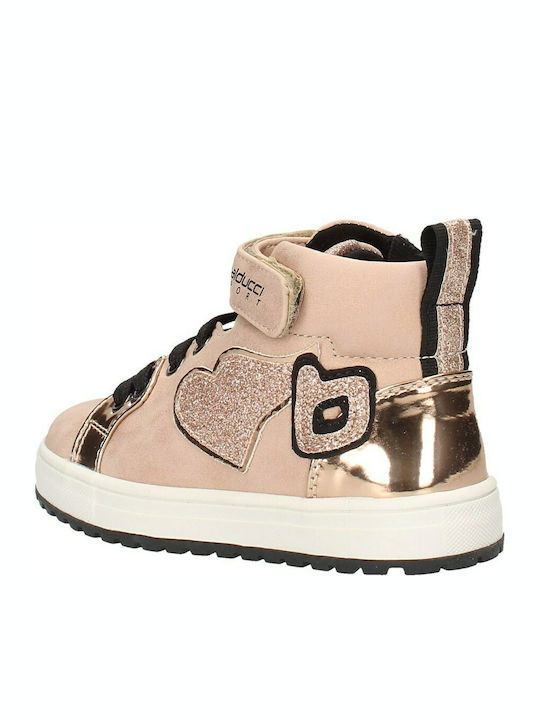 Παιδικά Sneakers High με Σκρατς Ροζ