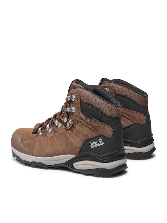 Jack Wolfskin Refugio Texapore Mid 4050871 Women's Brown Hiking Boots