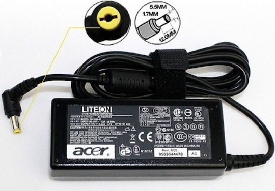 Acer Φορτιστής Laptop 65W 19V 3.42A για Acer με Αντάπτορα Τροφοδοσίας