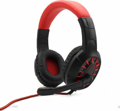 Komc G309 On Ear Gaming Headset με σύνδεση 3.5mm / USB Red/Black