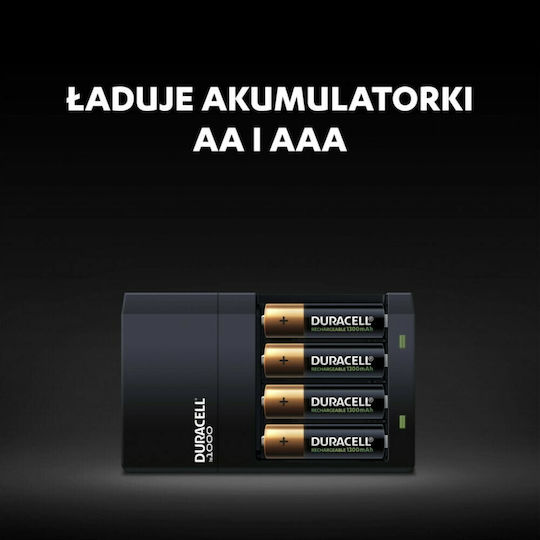 Duracell CEF14 Charger 4 Batteries Ni-MH Size AA/AAA Set with 2x AA 1300mAh and 2x AAA 750mAh