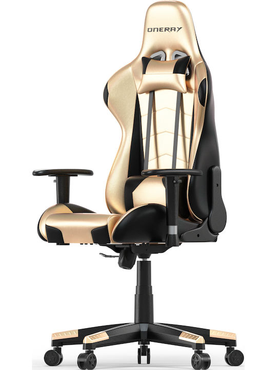 Oneray D0917 Gaming Stuhl mit verstellbaren Armlehnen Gold
