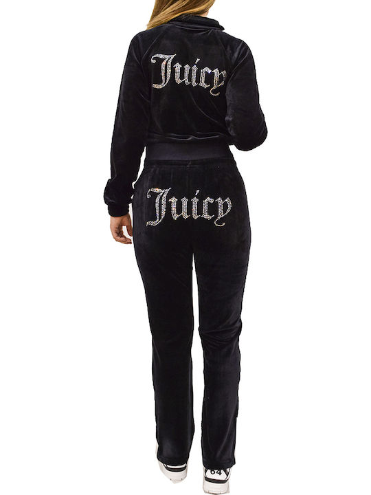 Diamante Tina Sweatpants Velvet Black