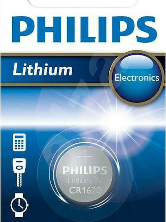 Philips Lithium Watch Battery CR1620 3V 1pcs