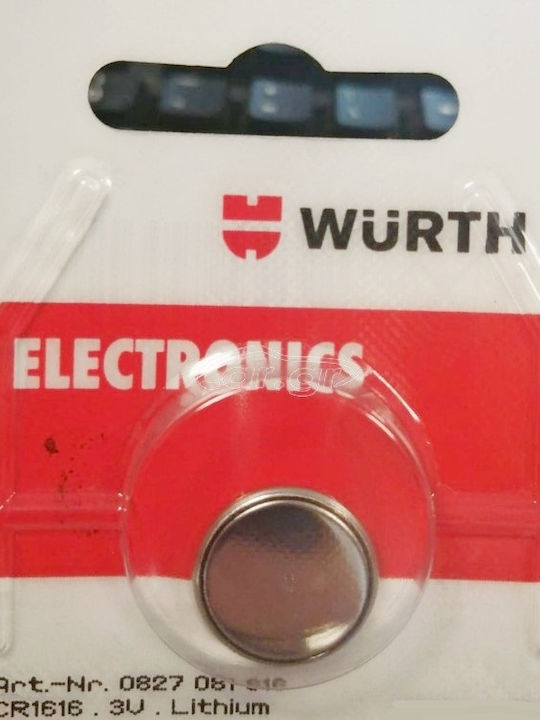 Wurth Μπαταρία Λιθίου Ρολογιών CR1616 3V 1τμχ