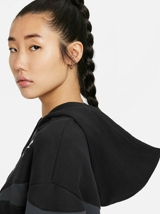 Air Women's Sweatshirt Cardigan Hooded Black