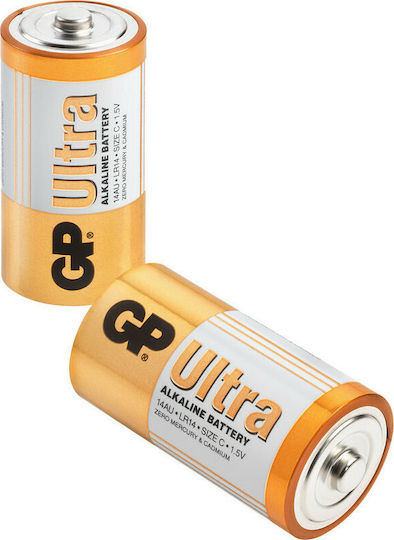 GP Batteries Ultra Αλκαλικές Μπαταρίες C 1.5V 2τμχ