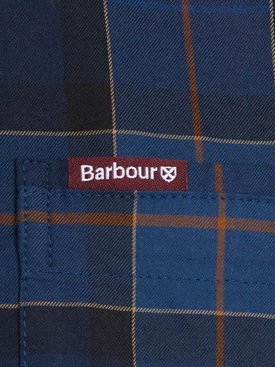Wetherham Long-sleeved Cotton Shirt Checked Navy Blue