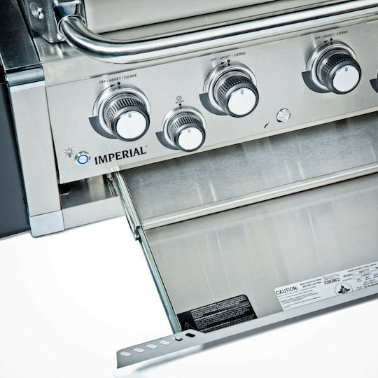 Broil King Imperial S 590 Газово Барбекю Решетка 81брx49брсм. с 5 бр 16кВт и Страничен Нагревател