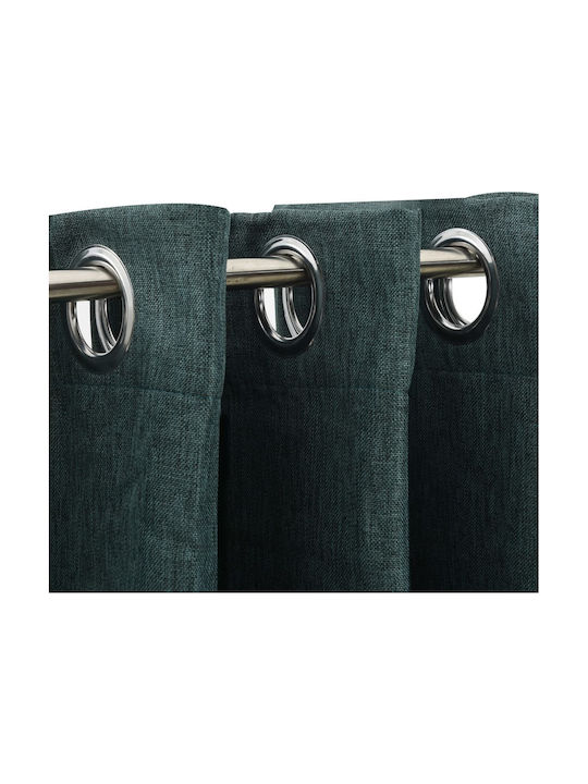 vidaXL Set Perdele Opace cu Capse Verde 140x225 cm