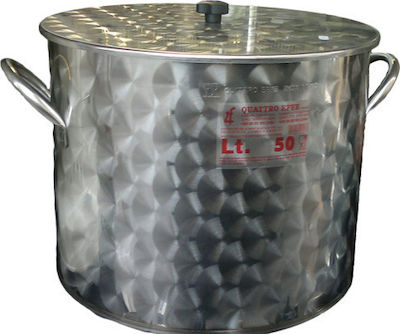 Quattro Effe Stainless Steel Marmite Capacity 150lt with Diameter 63cm and Height 49cm.