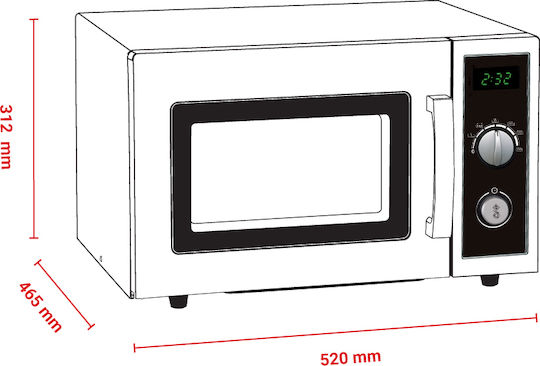 Bartscher Commercial Microwave Oven 25lt L52xW46.5xH31.2cm