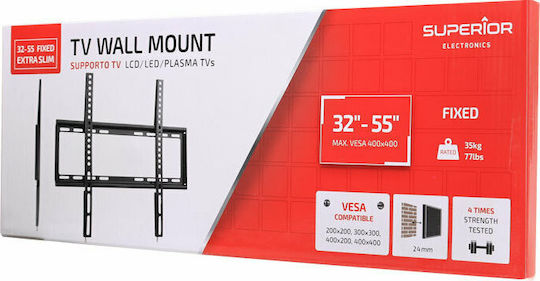 Superior Electronics 32-55 Fixed Extra Slim Βάση Τηλεόρασης Τοίχου έως 55" και 35kg