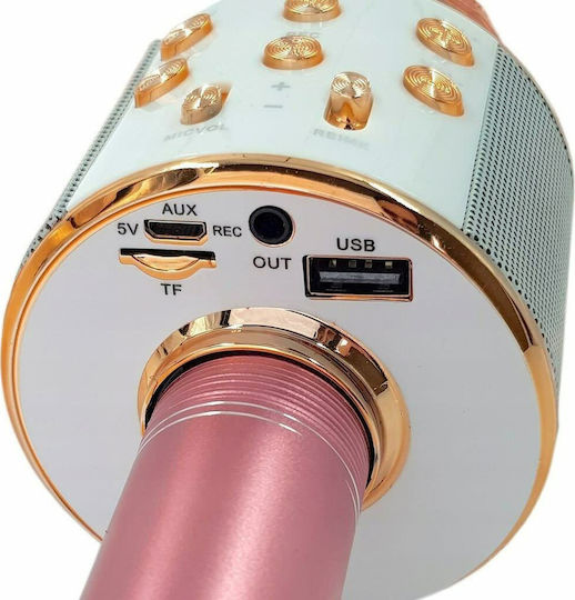 Wireless Karaoke Microphone with Speaker 00009002 Bluetooth in Rose Gold Color