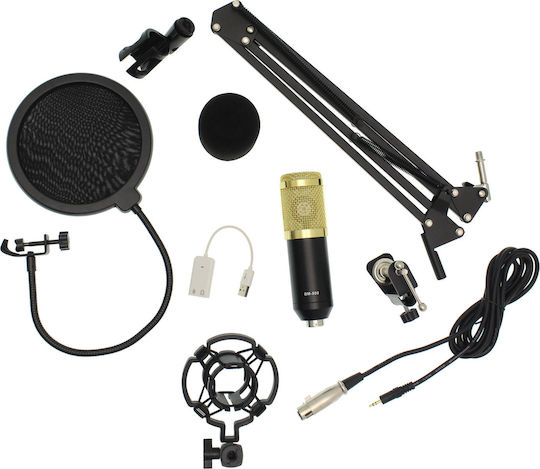 BM-800 Mic Kit Set Kondensatormikrofon XLR Stoßmontiert für Gesang in Yellow Farbe