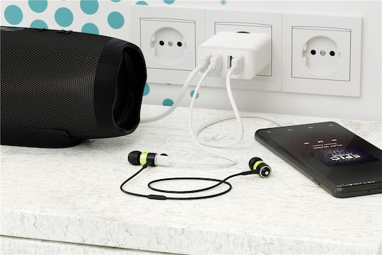 Goobay Φορτιστής Χωρίς Καλώδιο με 4 Θύρες USB-A 30W Λευκός (44962)
