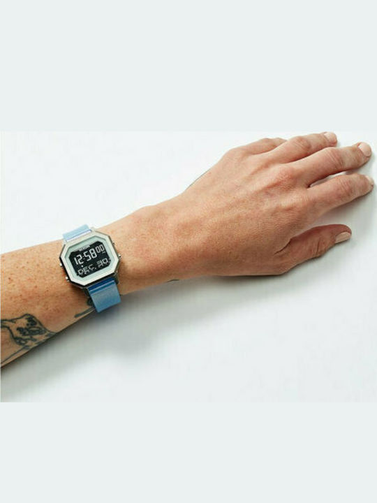 Nixon Siren Digital Women's Watch Chronograph with Blue Rubber Strap