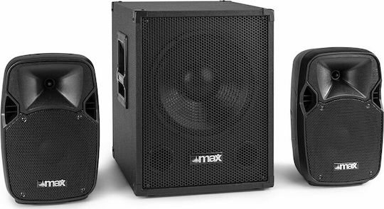 Max Audio MX700 Set mit Aktiven PA-Lautsprecher 700W mit Woofer 12" 43.5x38.5x50.5cm.