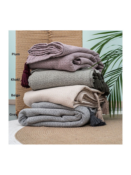 Palamaiki Zion Pique Blanket Single 170x240cm Khaki