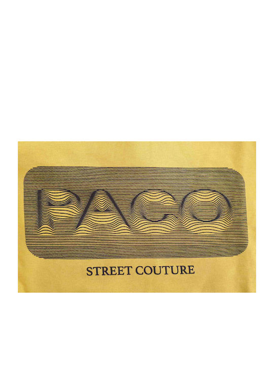 Paco & Co Men's Sweatshirt with Hood and Pockets Yellow