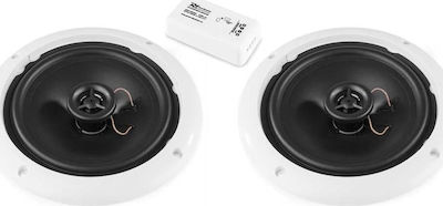 Power Dynamics Powered Set Installation Speakers 30W with Bluetooth BT10 952.506 in White Color