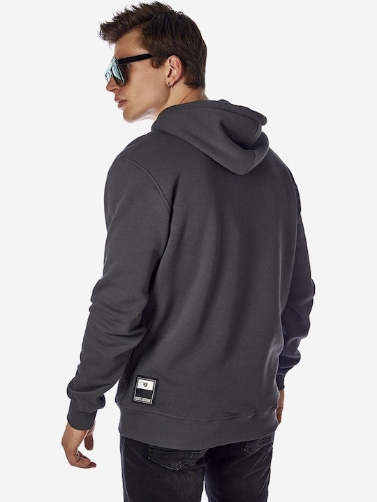 Brokers Jeans Herren Sweatshirt mit Kapuze und Taschen Anthracite