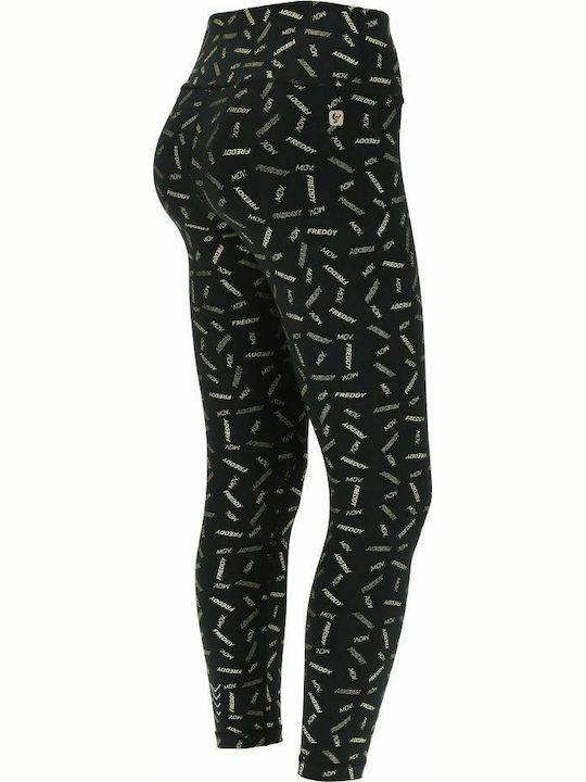 Freddy Women's Cropped Training Legging High Waisted & Push Up Black