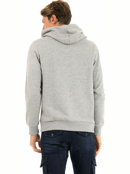 Jack & Jones Men's Sweatshirt with Hood and Pockets Light Grey Melange