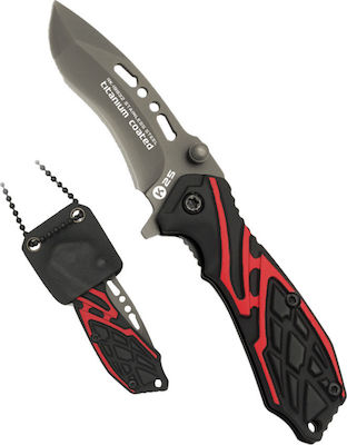 K25 Pendant Pocket Knife Black with Blade made of Stainless Steel in Sheath