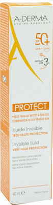 A-Derma Sun Protect Invisible Fluid Sonnenschutz Creme SPF50 40ml