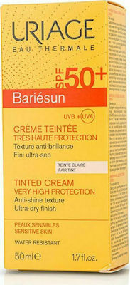 Uriage Bariesun Creme Teintee Αδιάβροχη Αντηλιακή Λοσιόν Προσώπου SPF50 με Χρώμα Fair/Claire 50ml